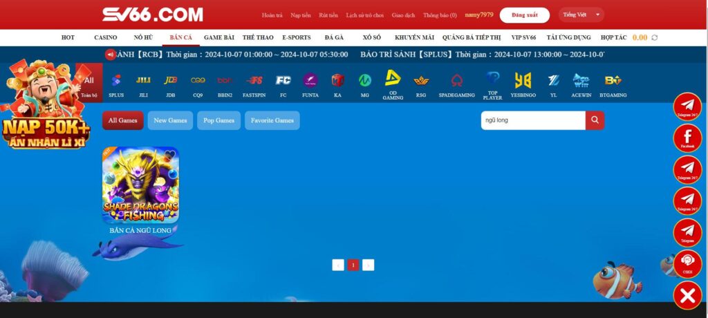 Bắn cá Ngũ Long SV66 - Thế giới đại dương đa sắc màu  10 Tìm chọn trò chơi Bắn cá Ngũ Long trên giao diện chính SV66